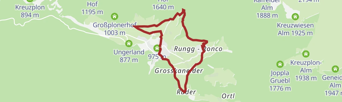 Route map: Lüsner Panoramaweg Panoramic Trail
